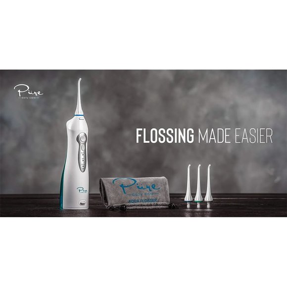 NEW AQUASONIC White Water Flosser with 4 Tips & Travel Pouch - Picture 8 of 11